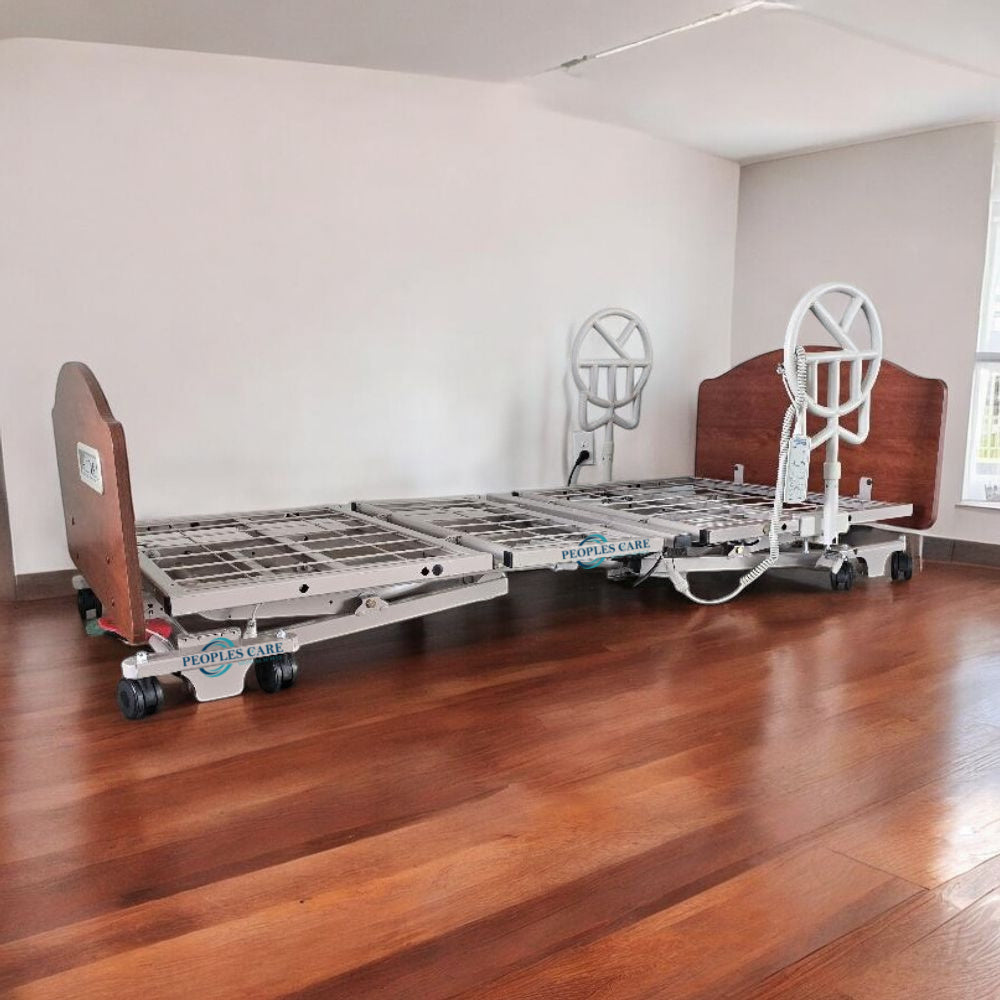 Medical Bed Rental - Matrix 6200 Hi-Low Full-Electric Bed with wood accents and adjustable features.