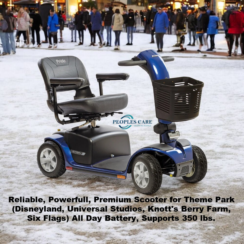 Rent Reliable, Powerfull, Premium Scooter for Theme Park (Disneyland, Universal Studios, Knott's Berry Farm, Six Flags) All Day Battery, Supports 350 lbs.