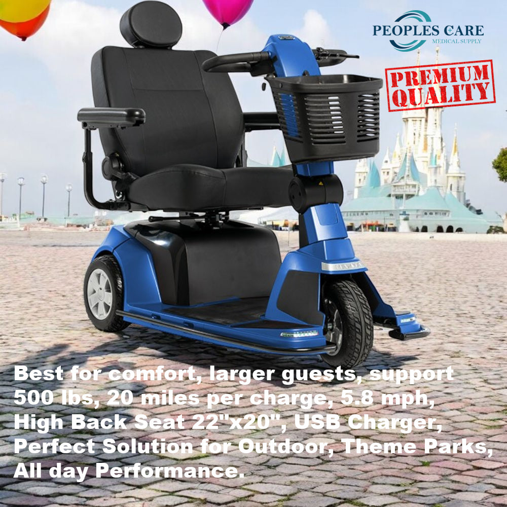 Maxima 3-Wheel Heavy-Duty Scooter Rental | Outdoor Comfort & Power for theme parks