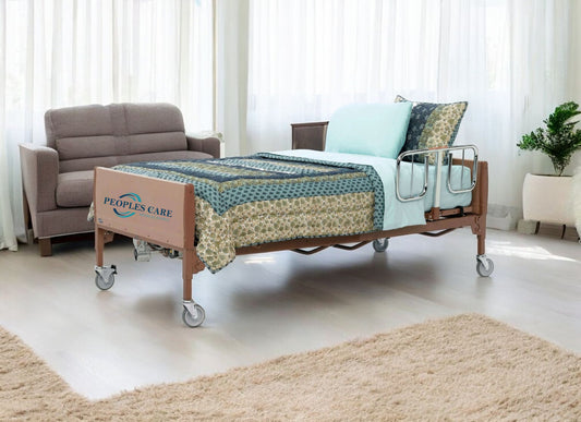 Bariatric hospital bed rental with a comfortable mattress and half side rails near Los Angeles