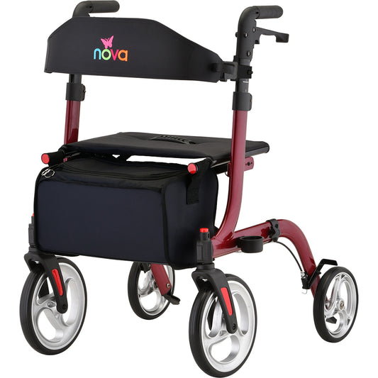 All-Terrain Rollator Walker - NOVA Express Rollator with large wheels and storage bag for indoor and outdoor use