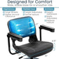 Vive King Neptune 4-Wheel Mobility Scooter seat design features including padded seat and adjustable armrests.