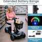Vive King Neptune 4-Wheel Mobility Scooter with extended battery range and USB charger in store.