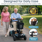 Vive King Neptune 4-Wheel Mobility Scooter showcasing smart features like a front basket and ergonomic throttle.