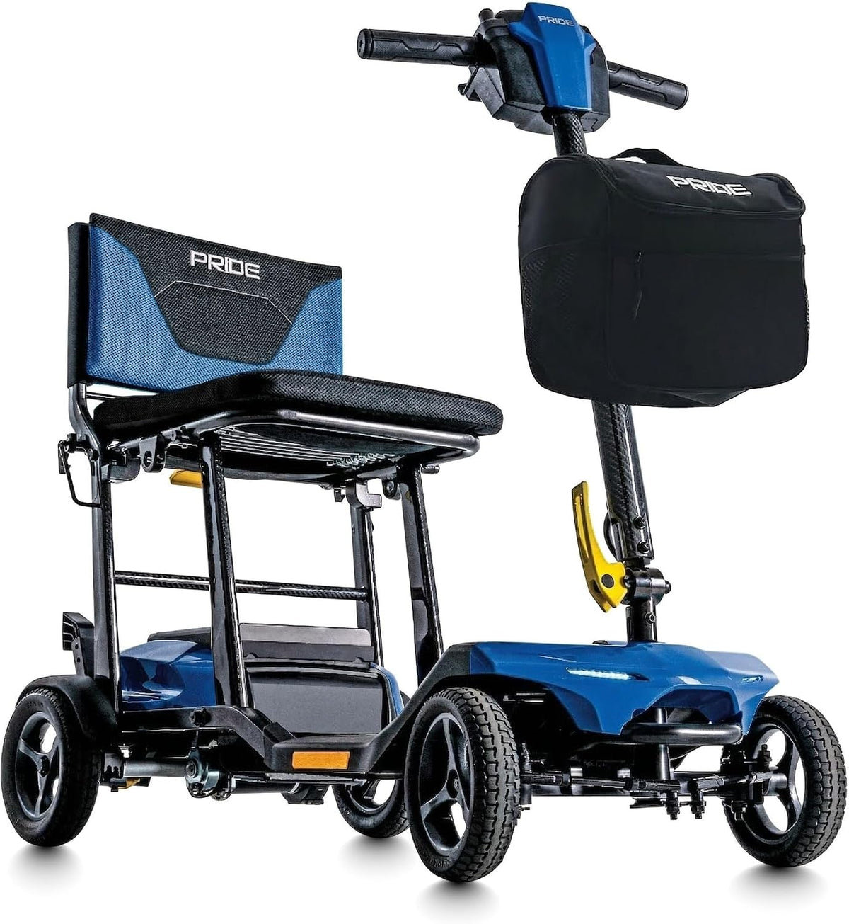 Pride Mobility Go-Go Super Portable Scooter showcasing its lightweight design and portability features.