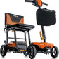 Pride Mobility Go-Go Super Portable Scooter with a lightweight design in orange and black.