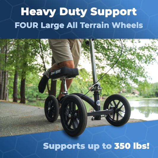 All Terrain Knee Walker Rental featuring heavy duty support and four large wheels suitable for various terrains.