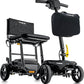 Pride Mobility Go-Go Super Portable Scooter featuring a lightweight design and adjustable handlebar for easy transportation.