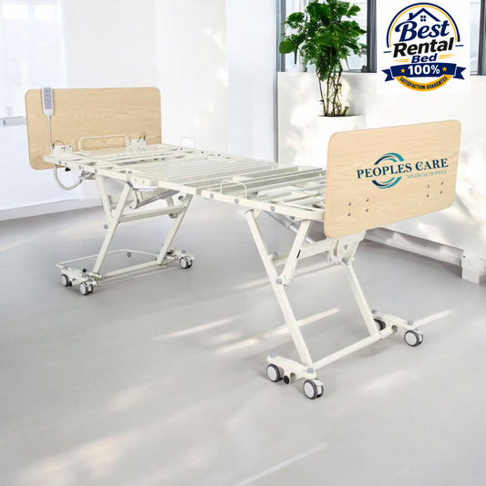 Medical Bed Rental hi-low profile fully-electric hospital bed with adjustable features for comfort and safety.