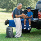 Eclipse 5 oxygen concentrator rental with active grandfather and grandson enjoying outdoor time together.