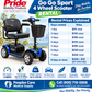 Go Go Sport 4 Wheel Scooter Rental with rental prices and features for easy mobility solutions.
