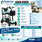 Pride GO GO Super Portable Scooter Rental features ultra-lightweight design, perfect for travel and vacations.