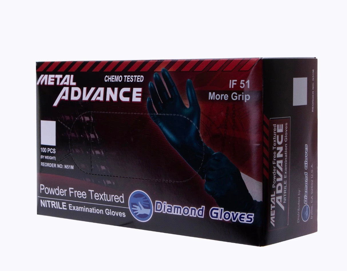 Advance IF51 Black Nitrile Exam Gloves 5 Mil