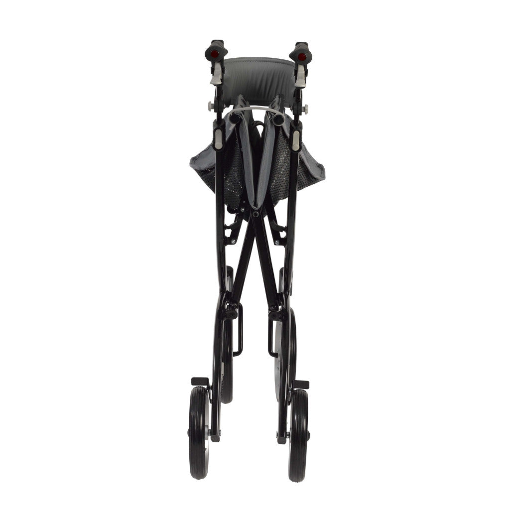 Drive Medical RTL10266 Nitro Euro-Style 4-Wheel Rollator in folded position, showcasing its compact design.