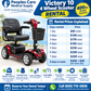 Victory 10 4-Wheel Scooter rental image with price details and features.