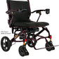 Jazzy Carbon Heavy Duty Travel Power Wheelchair Rental in Black Cherry color, FDA Class II Medical Device.