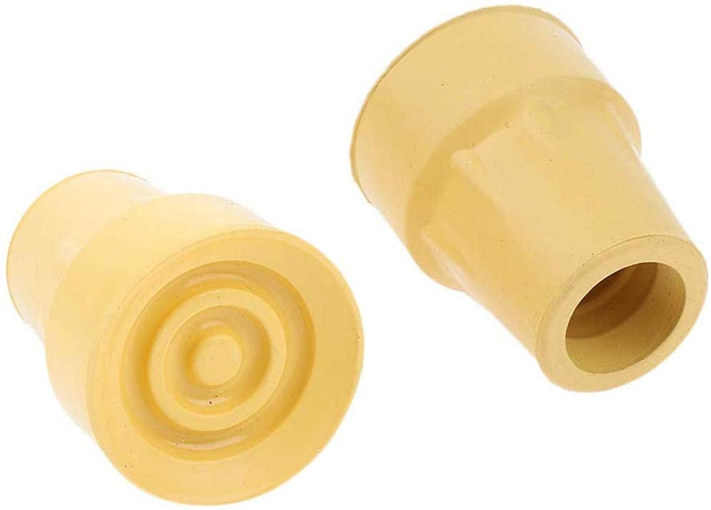 Carex Crutch Tips, Cane Tips，Replacement 7/8 Inch，2 Pcs, Yellow - Peoples Care Medical Supply
