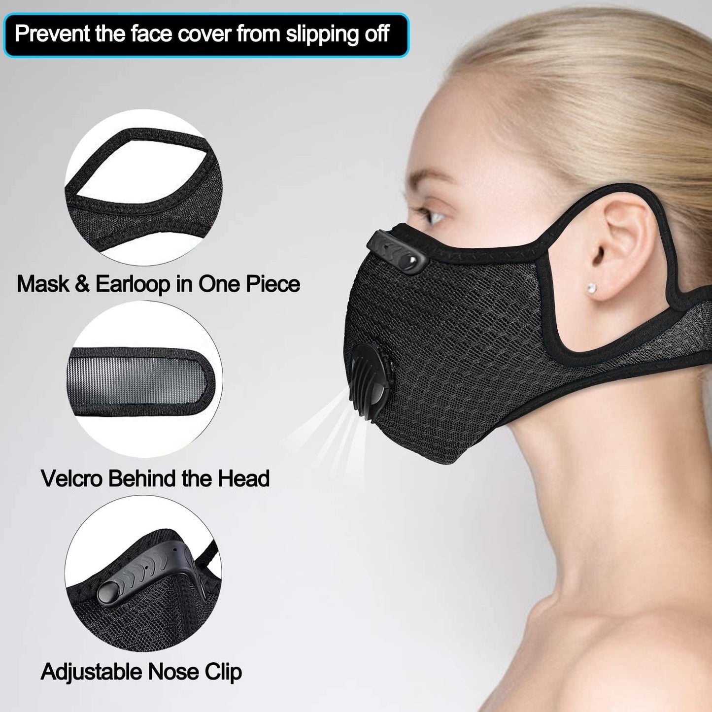 Breathable Face Mask with Valves, Sports Masks with Exhalation Valves - Peoples Care Medical Supply